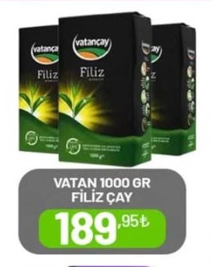 Vatan 1000 Gr Filiz Çay