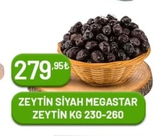 Zeytin Siyah Megastar Zeytin Kg 230-260
