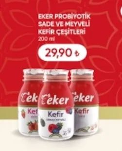 Eker Probiyotik Sade Ve Meyveli Kefir Çeşitleri 200 Ml