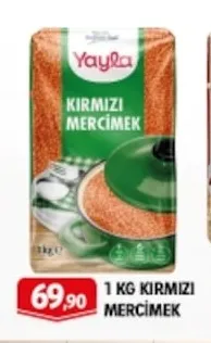 Yayla Kırmızı Mercimek 1 Kg