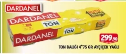 Dardanel Ton Balığı 4*75 Gr Ayçiçek Yağı
