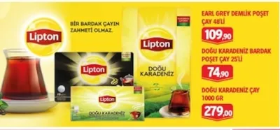 Lipton Earl Grey Demlik Poşet Çay 48'Li
