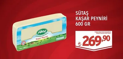 Sütaş Kaşar Peyniri 600 Gr