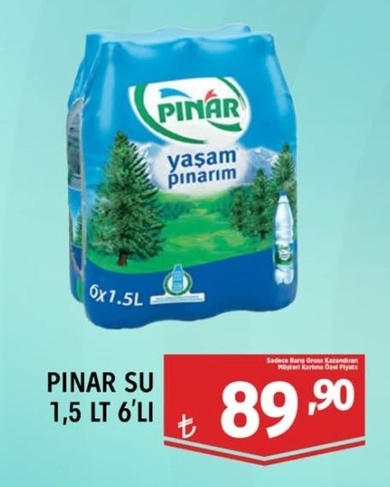 Pınar Su 1,5 Lt 6'Lı