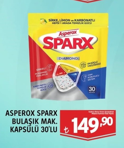 Asperox Sparx Bulaşik Mak. Kapsülü 30'Lu