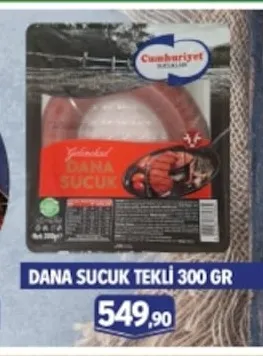 Cumhuriyet Dana Sucuk Tekli 300 Gr