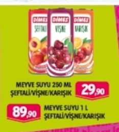 Meyve Suyu 250 Ml Şeftali/Vişne/Karişik