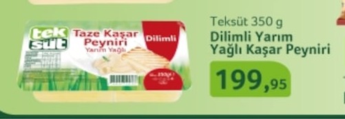 Teksüt 350 G Dilimli Yarım Yağlı Kaşar Peyniri