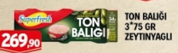 Superfresh Ton Balığı Zeytinyağlı 3X75 Gr