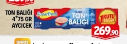 Superfresh Ton Balığı Ayçiçek 4X75 Gr