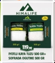 Himalife İyotlu Kaya Tuzu 500 Gr + Sofrada Öğütme 500 Gr