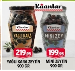 Kaanlar Yagli Kara Zeytin 900G