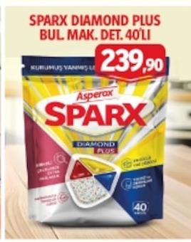 Sparx Diamond Plus Bulaşık Makinesi Tableti 40'Lı
