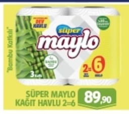 Süper Maylo Kağıt Havlu 2'Li = 6 Rulo
