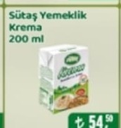 Sütaş Yemeklik Krema 200 Ml