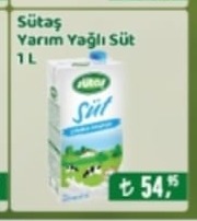 Sütaş Yarım Yağlı Süt 1 L