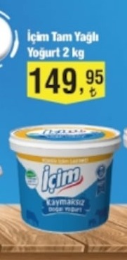 İçim Tam Yağlı Yoğurt 2 Kg