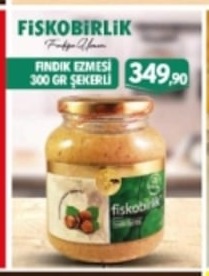 Fiskobirlik Findik Ezmesi 300 Gr Şekerli