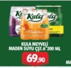 Kula Meyveli Maden Suyu Çeşitleri 6X200Ml