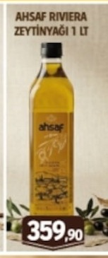 Ahsaf Riviera Zeytinyagi 1 Lt