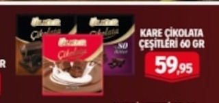 Ülker Kare Çikolata Çeşitleri 60 Gr