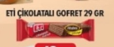 Eti Çikolatali Gofret 29Gr