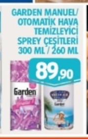 Garden Manuel/ Otomatik Hava Temizleyici Sprey Çeşitleri 300 Ml/260 Ml