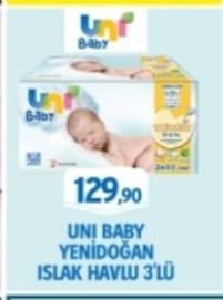 Uni Baby Yenidogan Islak Havlu 3'Lü