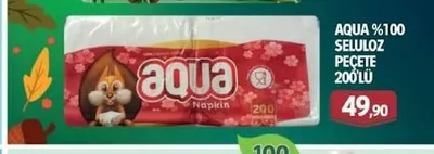 Aqua %100 Seluloz Peçete 200'Lü