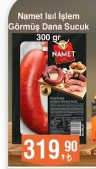 Namet Isıl İşlem Görmüş Dana Sucuk 300 Gr