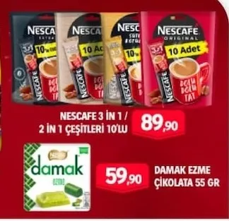 Nescafe 3 In 1 / 2 In 1 Çeşitleri 10'Lu