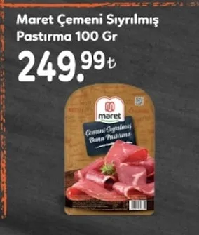 Maret Çemeni Sıyrılmış Pastırma 100 Gr