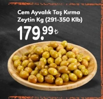 Cem Ayvalık Taş Kırma Zeytin Kg (291-350 Kib)