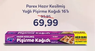 Parex Hazır Kesilmiş Yağlı Pişirme Kağıdı 16'Lı
