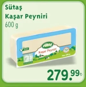 Sütaş Kaşar Peyniri 600 G