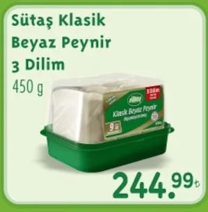 Sütaş Klasik Beyaz Peynir 3 Dilim 450 G