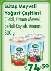 Sütaş Meyveli Yoğurt Çeşitleri 500 G