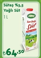 Sütaş %3,5 Yağlı Süt 1 L