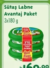 Sütaş Labne Avantaj Paket 3X180 G