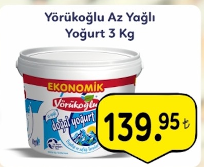 Yörükoğlu Az Yağlı Yoğurt 3 Kg
