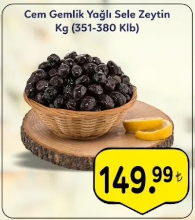 Cem Gemlik Yağlı Sele Zeytin Kg (351-380 Klb)
