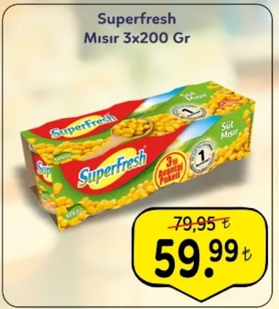 Superfresh Mısır 3X200 Gr