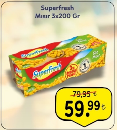 Superfresh Mısır 3X200 Gr