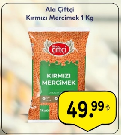Ala Çiftçi Kırmızı Mercimek 1 Kg