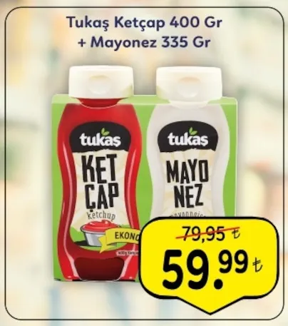 Tukaş Ketçap 400 Gr + Mayonez 335 Gr