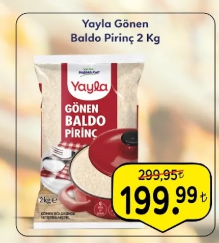Yayla Gönen Baldo Pirinç 2 Kg