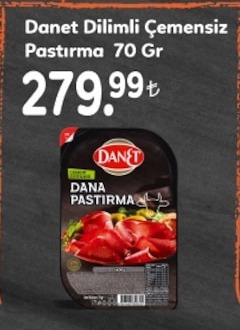Danet Dilimli Çemensiz Pastırma 70 Gr