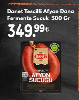 Danet Tescilli Afyon Dana Fermente Sucuk 300 Gr