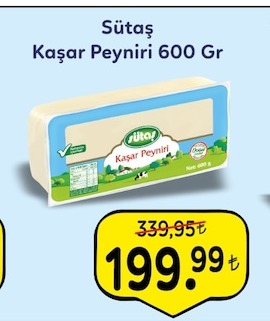Sütaş Kaşar Peyniri 600 Gr