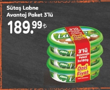 Sütaş Labne Avantaj Paket 3'Lü